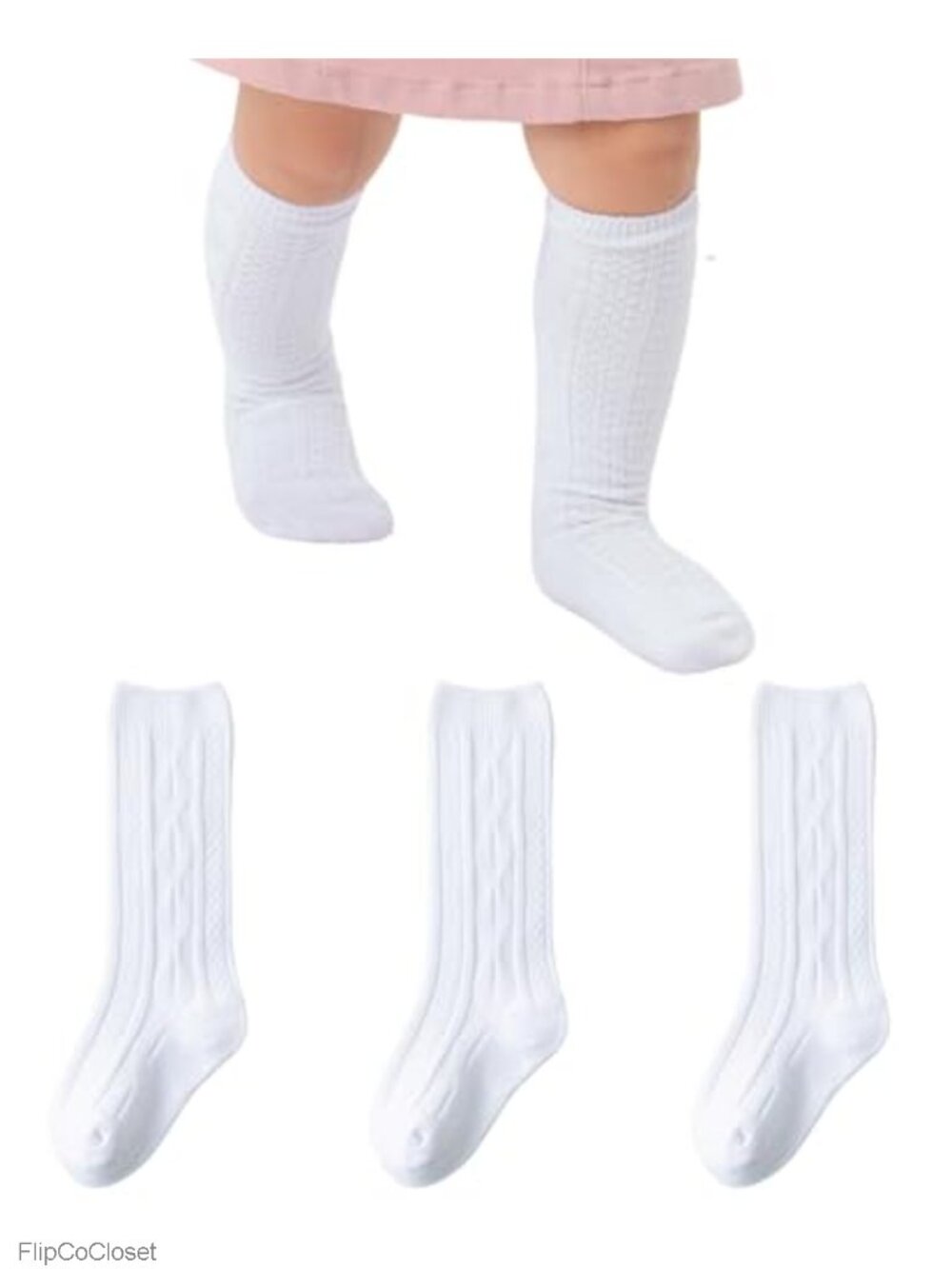 Seamless Cotton Knee High Socks Baby Infant Toddler Stockings